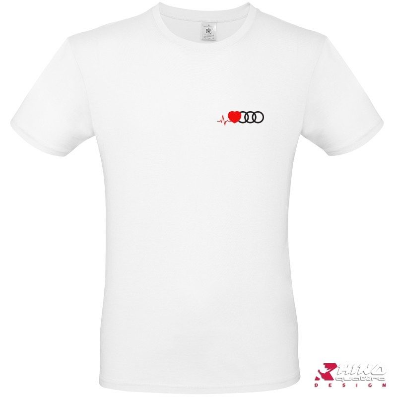 T-shirt audi cardio anneaux blanc