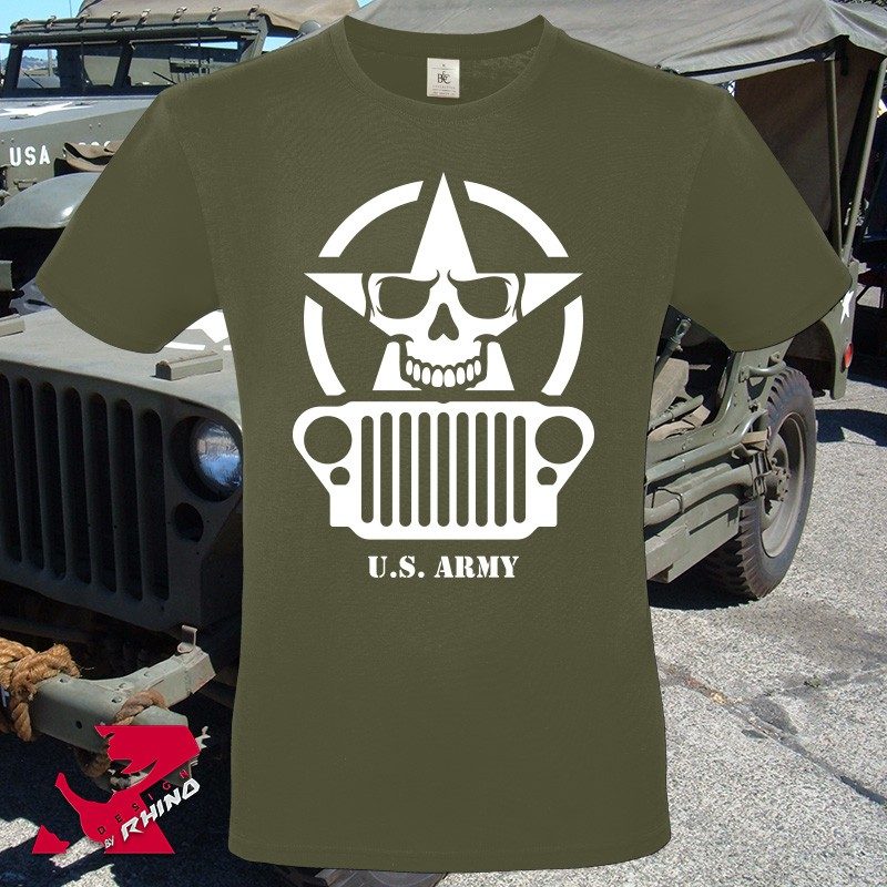 T-Shirt Skull Star Willys Army